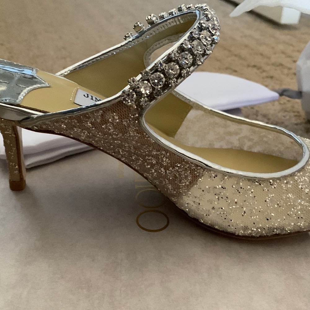 Embellished sparkly wedding party mules